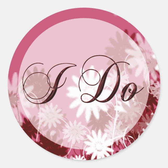 Adesivo Redondo Faço Selo de Envelope de Anúncio de Casamento (Frente)