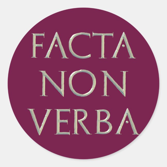 Adesivo Redondo Facta Non Verba Stickers (Frente)