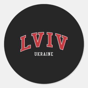 Adesivo Redondo Faculdade Estilo Universitário Lviv Ucrânia