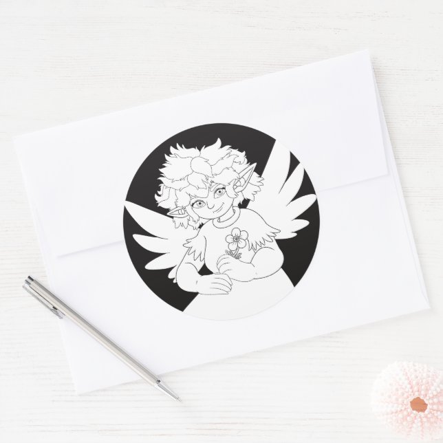 Adesivo Redondo Fada (Envelope)