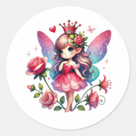 Adesivo Redondo Fada Adorável de namorados