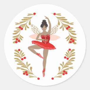 Adesivo Redondo Fada de Açúcar de Plum - Natal Nutcracker