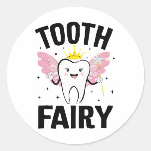 Adesivo Redondo Fada De Dente Engraçada Figurino De Halloween Para