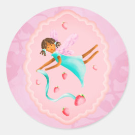 Adesivo Redondo Fada de morango