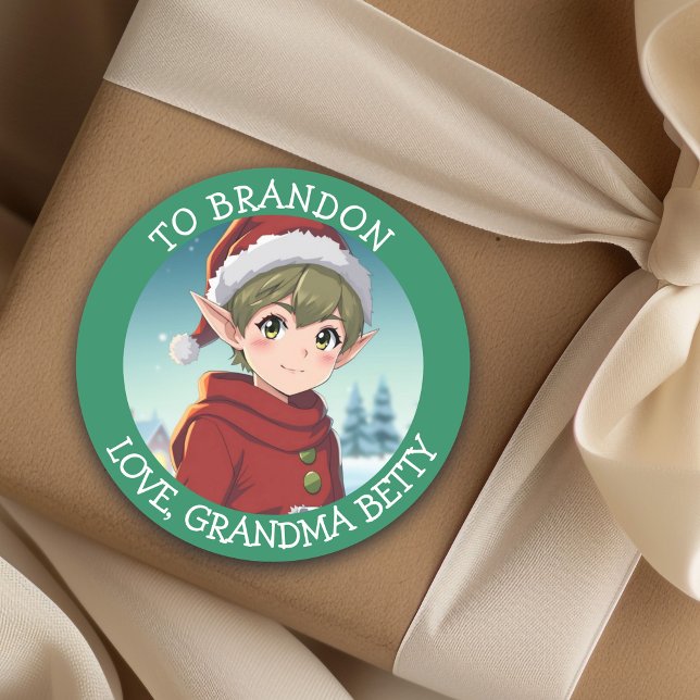 Adesivo Redondo Fada de Natal Personalizada para e de (Criador carregado)