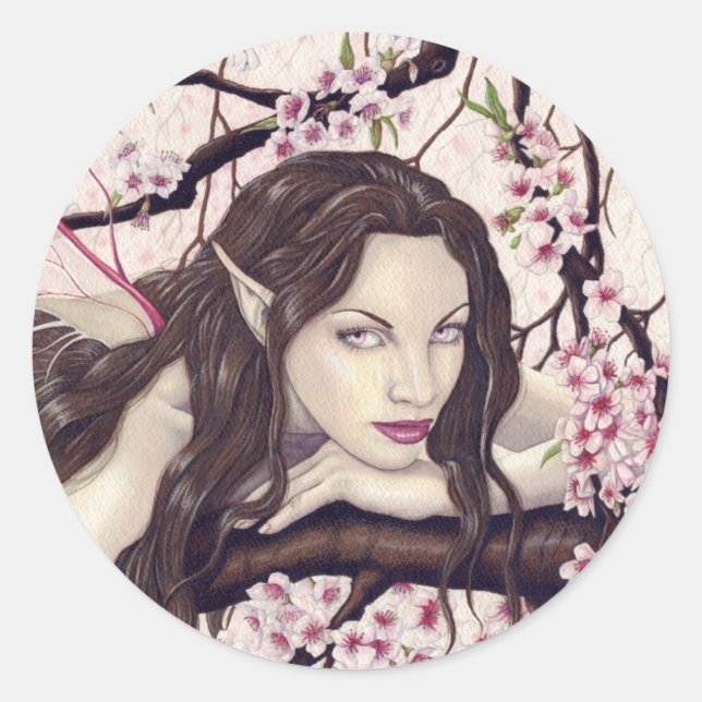 Adesivo Redondo Fada do Primavera Bloom Sticker (Frente)