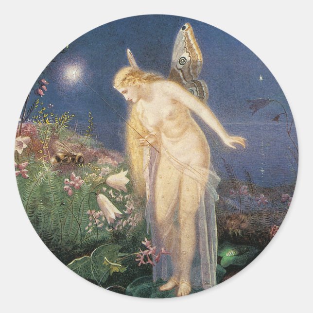 Adesivo Redondo Fada e Abelha de Mel (Frente)