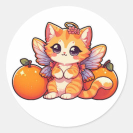 Adesivo Redondo Fada-fada-branca com laranjas
