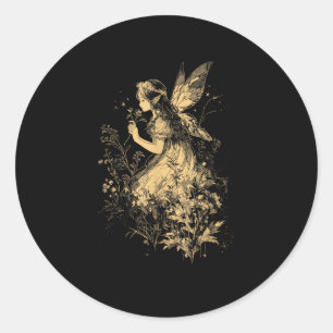 Adesivo Redondo Fada Grunge Goblincore Cottagecore Fairycore Capri