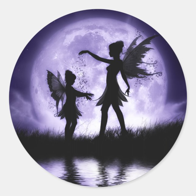 Adesivo Redondo Fada Irmãs Stickers (Frente)