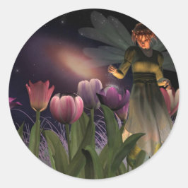 Adesivo Redondo Fada Noite Magia Stickers