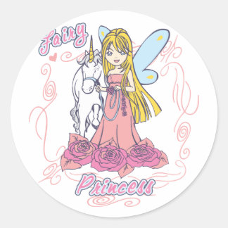 Adesivo Redondo Fada Princesa Toddler Baby
