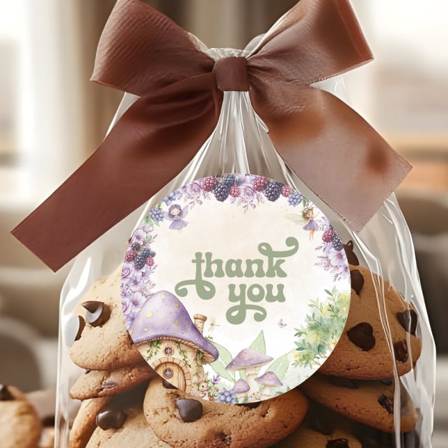 Adesivo Redondo Fada Roxa Primeiro Berry Primeiro Aniversário Obri (Criador carregado)