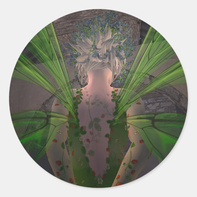 Adesivo Redondo Fada Verde @ Porta Secreta (Frente)