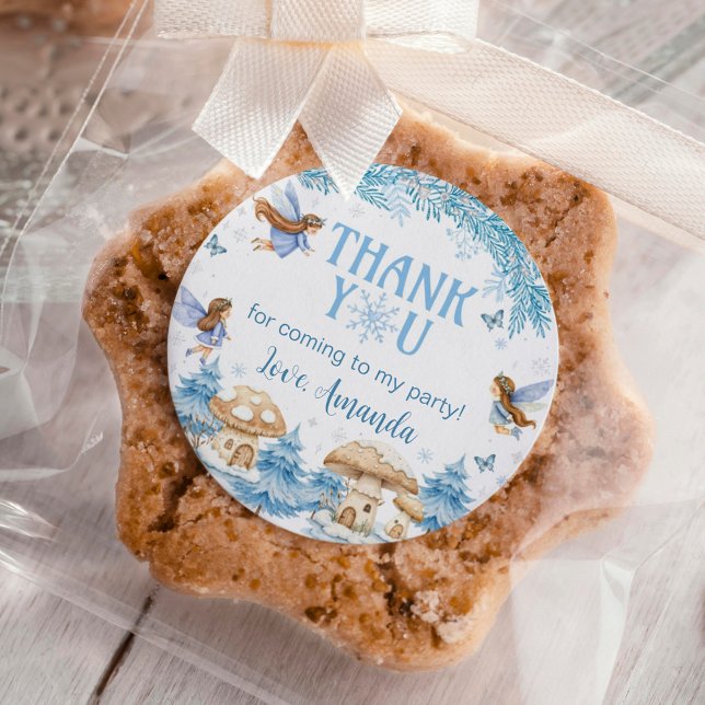 Adesivo Redondo Fada Winter Onederland Birthday (Criador carregado)