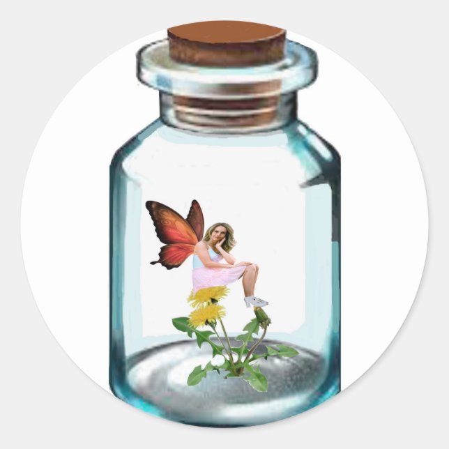 Adesivo Redondo Fadas de Envelope Vermelho (Frente)