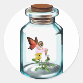 Adesivo Redondo Fadas de Envelope Vermelho