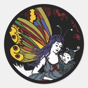 Adesivo Redondo Fadas de inverno