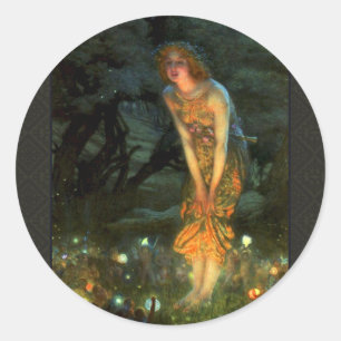 Adesivo Redondo Fadas do Círculo Láteo Fairies no meio da véspe