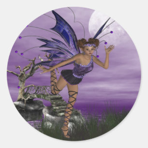 Adesivo Redondo Fae roxo