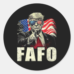Adesivo Redondo Fafo engraçado Trump Fafo americano EUA _5