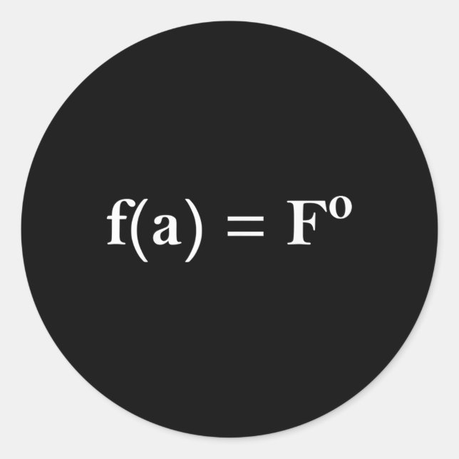 Adesivo Redondo Fafo Math Equation Novelty Engraçado Nerd de Profe (Frente)