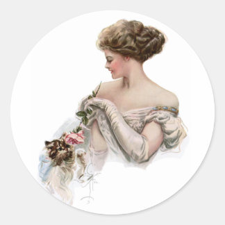 Adesivo Redondo Fair Maiden Enche um Kitten