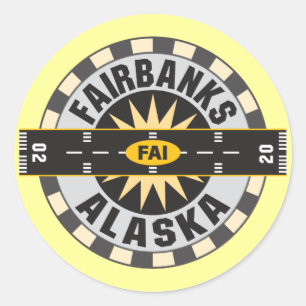 Adesivo Redondo Fairbanks, Aeroporto AK FAI