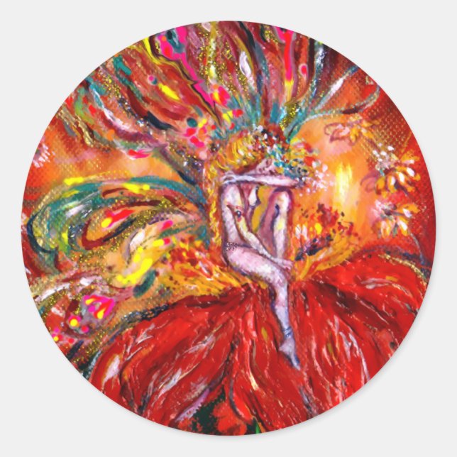 ADESIVO REDONDO FAIRY IN RED (Frente)
