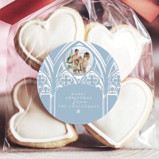 Adesivo Redondo Fairytale de inverno Gótico de neve (Criador carregado)