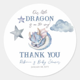 Adesivo Redondo Fairytale Dreamy Dragon Baby Shower