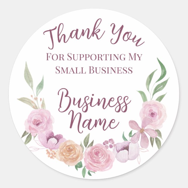 Adesivo Redondo Fairytale Floral Small Business Stickers (Frente)