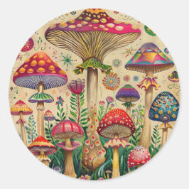 Adesivo Redondo Fairytale Mushroom