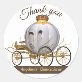 Adesivo Redondo Fairytale Princesa Quinceanera Obrigado