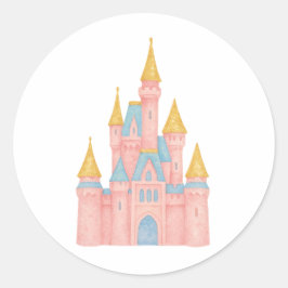 Adesivo Redondo Fairytale Princess Castle Sticker