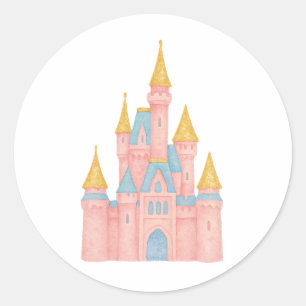 Adesivo Redondo Fairytale Princess Castle Sticker