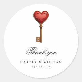 Adesivo Redondo Fairytalt, obrigado de casamento do coração