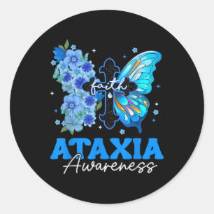 Adesivo Redondo Faith Butterfly Christian Cross Ataxia Consciência