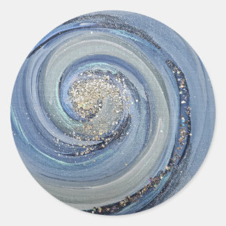 Adesivo Redondo Faith Culto Art Blue Swirl Sticker
