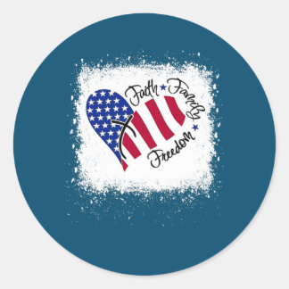 Adesivo Redondo Faith Family Freedom Patriotic 4th of July