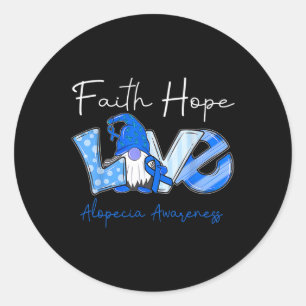 Adesivo Redondo Faith Hope ama Alopecia Consciência 3