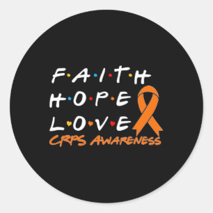 Adesivo Redondo Faith Hope ama Consciência 1