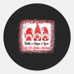 Adesivo Redondo Faith Hope ama Gnomos Células Falsiformes Awarenes