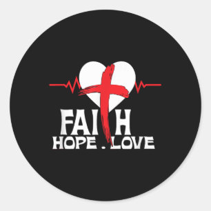 Adesivo Redondo Faith Hope ama Jesus Cristo Natal Cristão