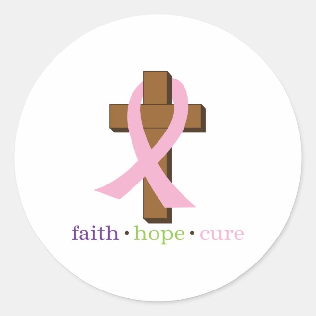 Adesivo Redondo Faith Hope Cure (Frente)