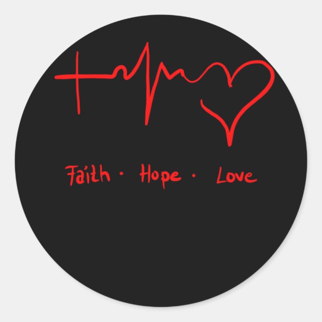 Adesivo Redondo Faith Hope Love (Frente)