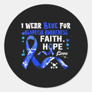 Adesivo Redondo Faith Hope Love Eu Visto Azul Para A Alopecia Cons