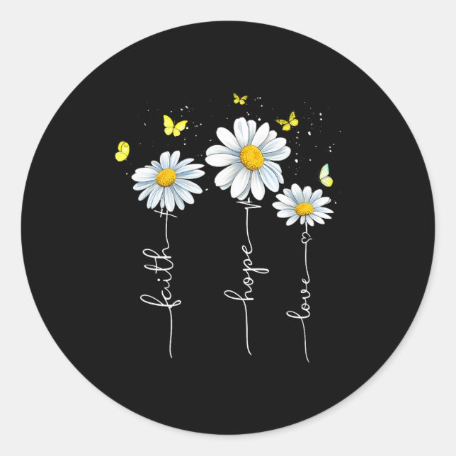 Adesivo Redondo Faith Hope Love Jesus Christian Cross God Faith Fl (Frente)