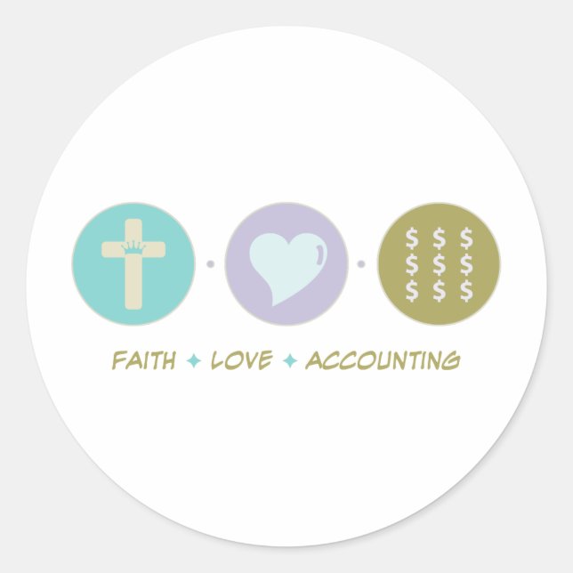 Adesivo Redondo Faith Love Accounting (Frente)