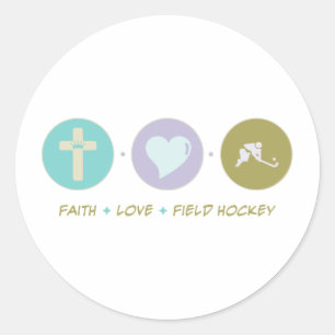 Adesivo Redondo Faith Love Field Hockey